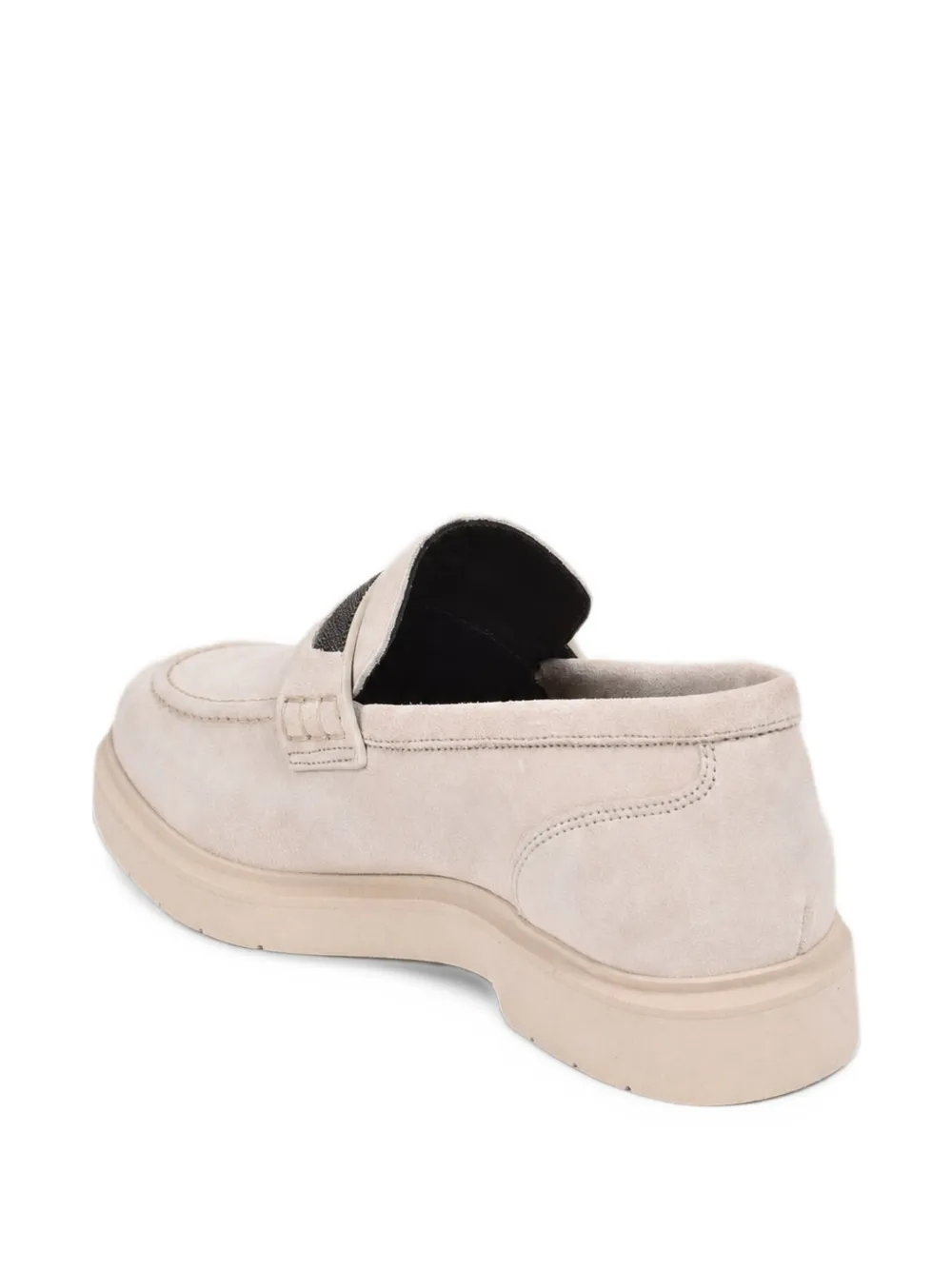 Brunello Cucinelli Monili-embellished suede loafers - Toni neutri