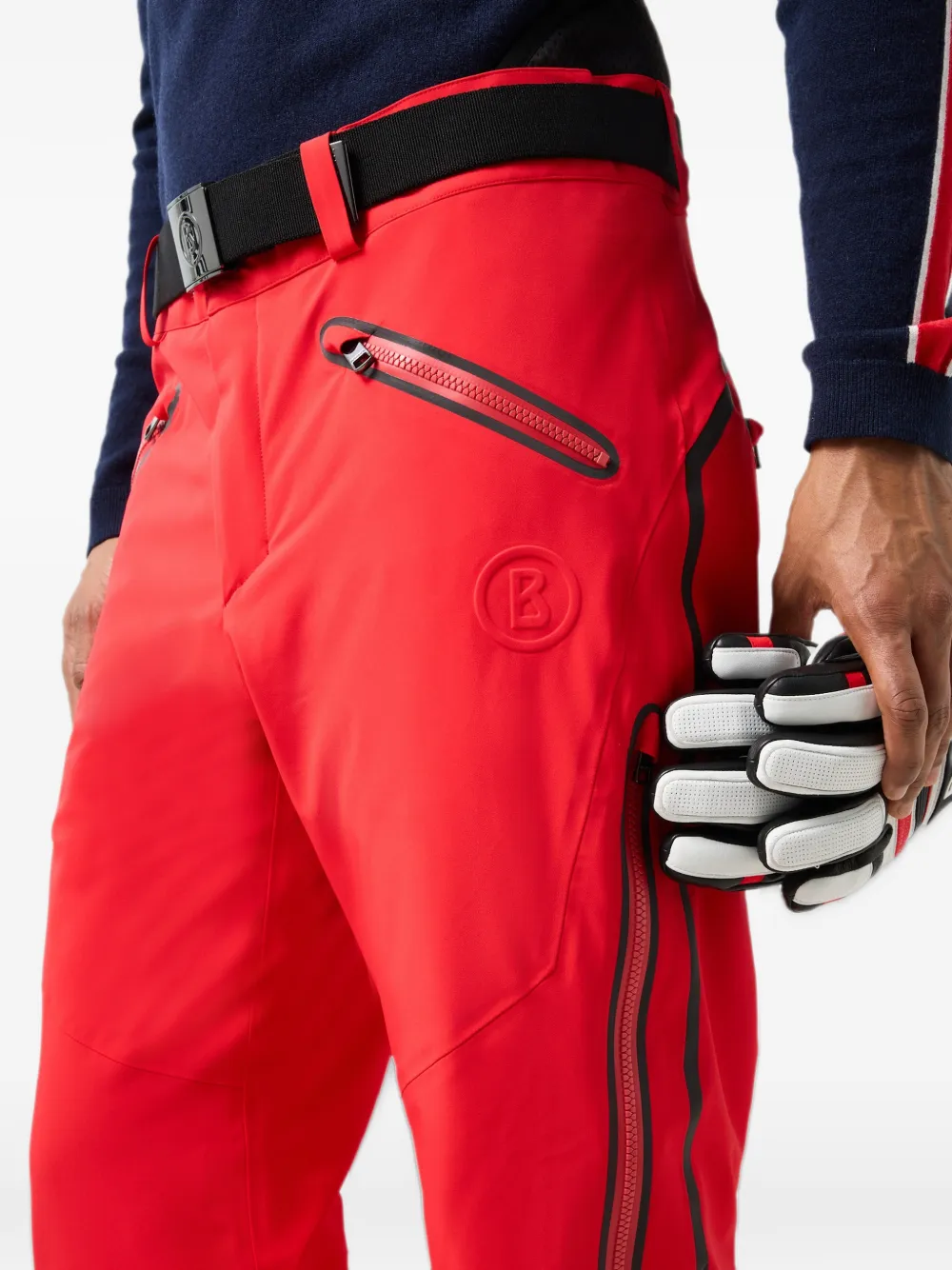 BOGNER Tim's belted reflective-trim ski bottoms Rood