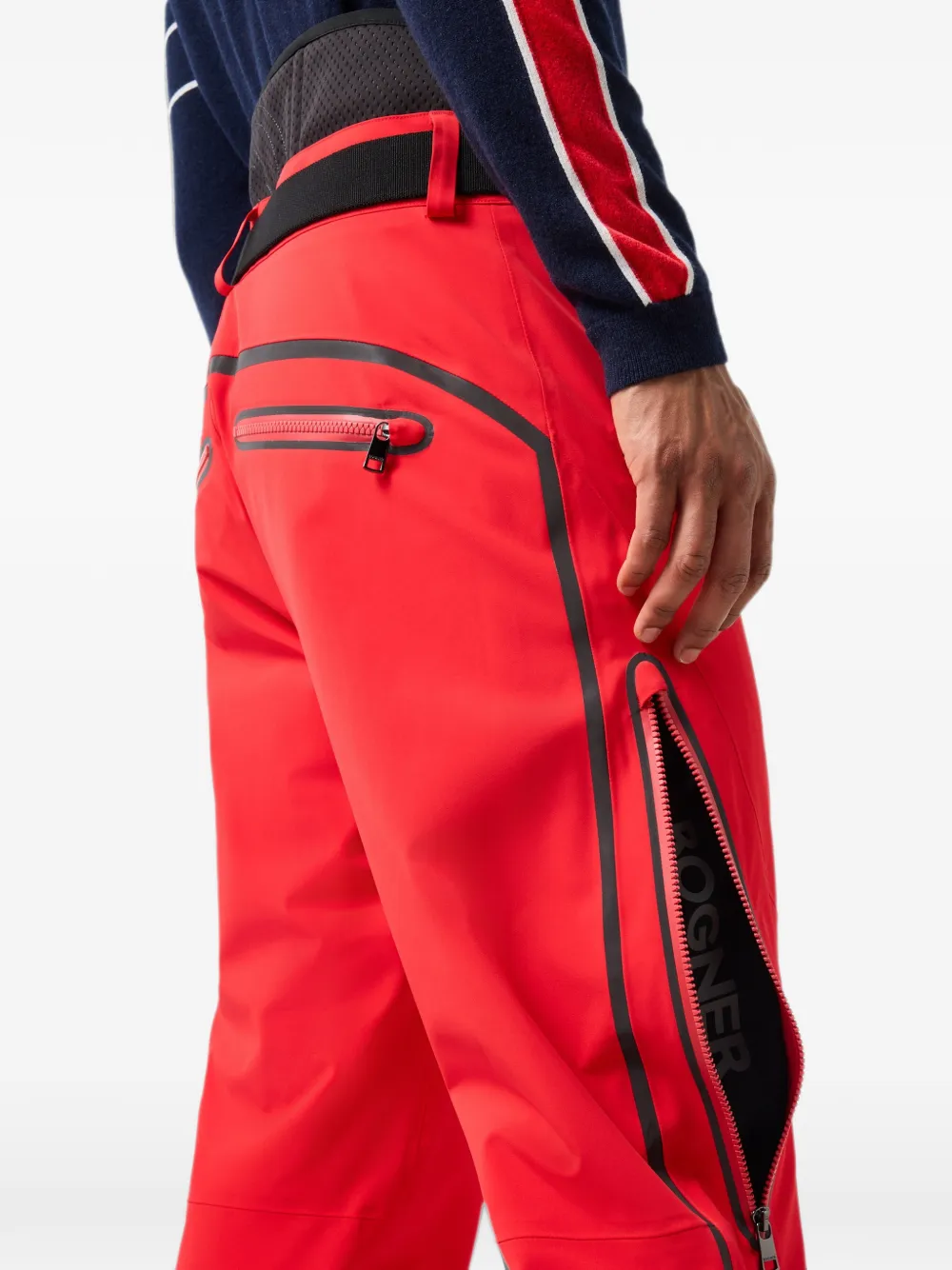 BOGNER Tim's belted reflective-trim ski bottoms Rood
