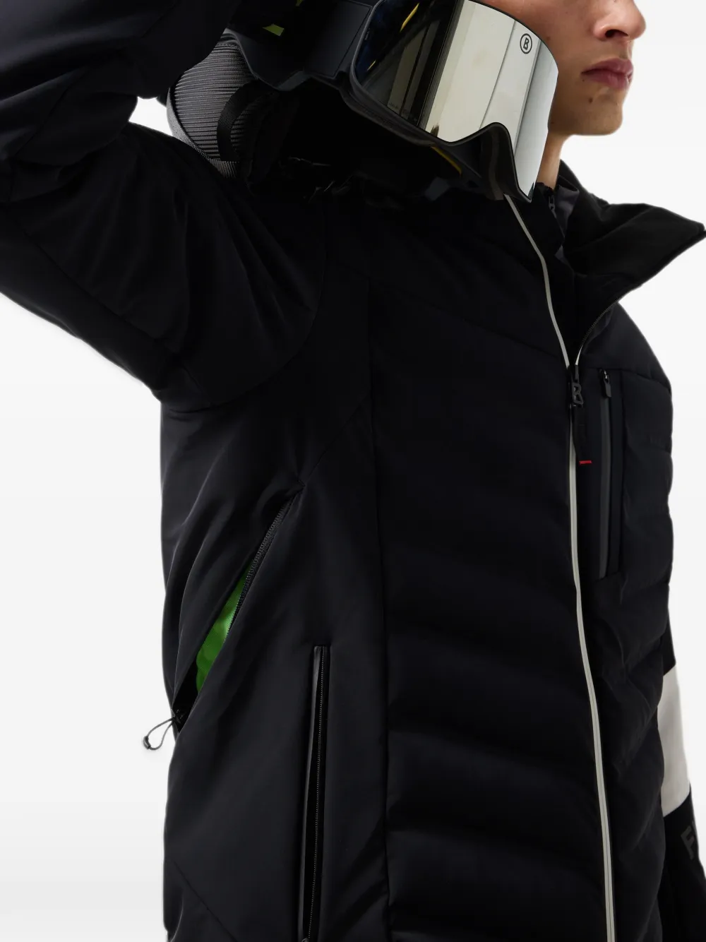 BOGNER FIRE+ICE Radek quilted hooded ski jacket Zwart