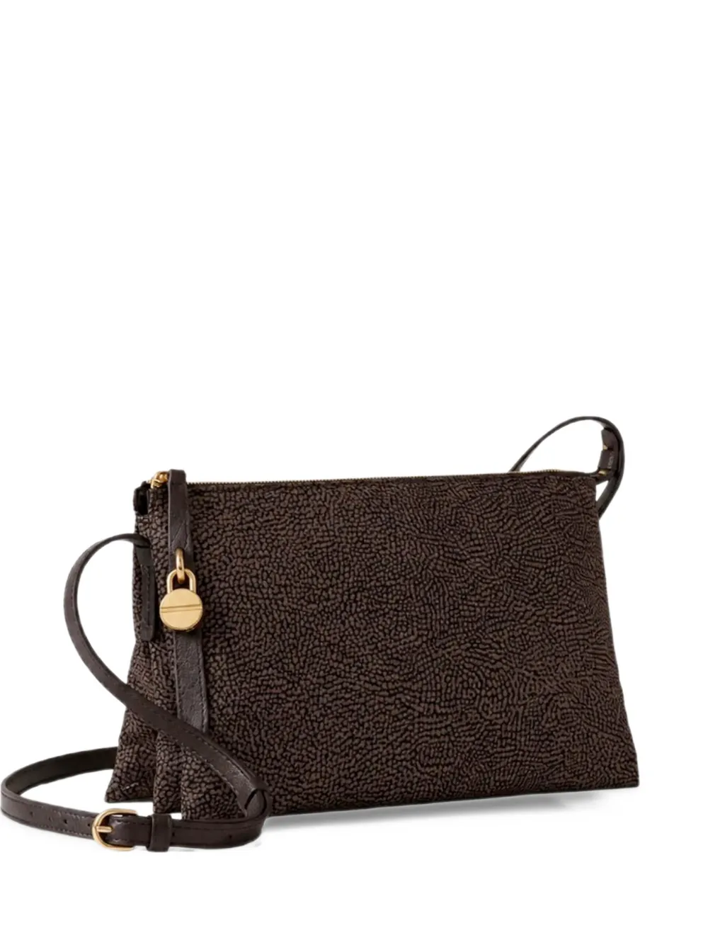 Borbonese monogram-print leather-trim shoulder bag - Marrone
