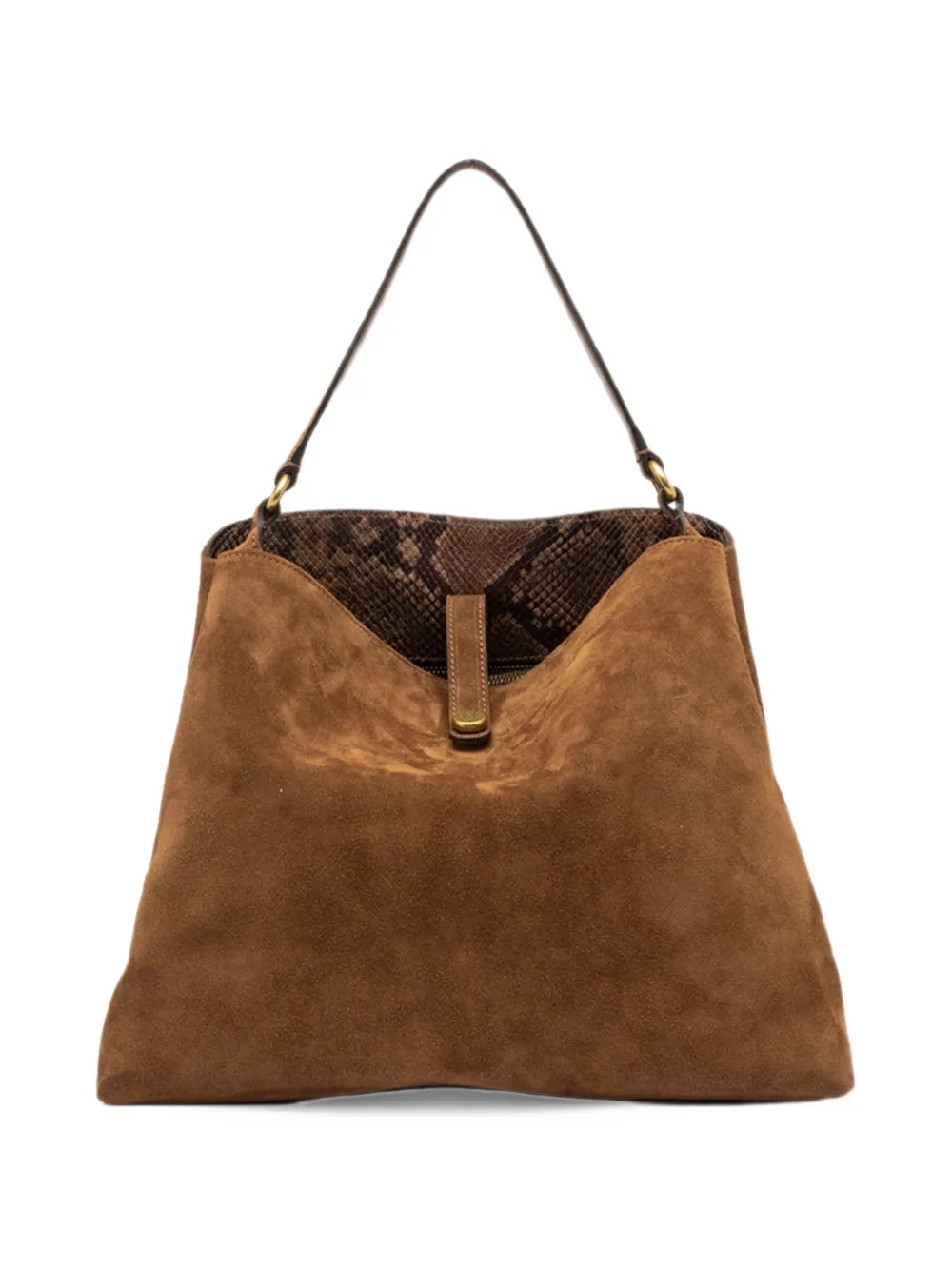 GIANNI CHIARINI Fiona snakeskin-print shoulder bag - Marrone