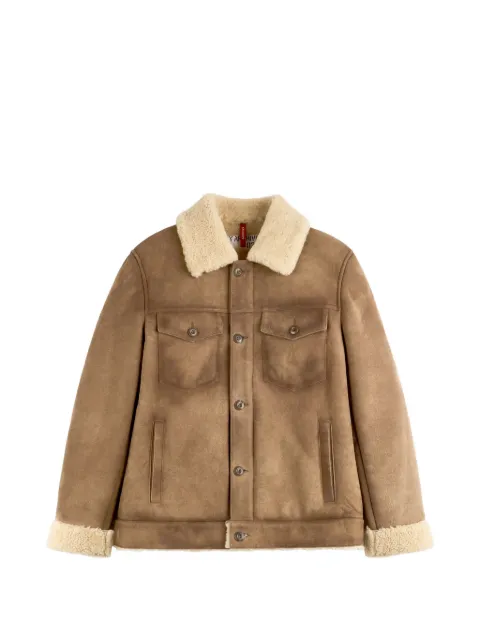 Fay shearling-trim button-up jacket