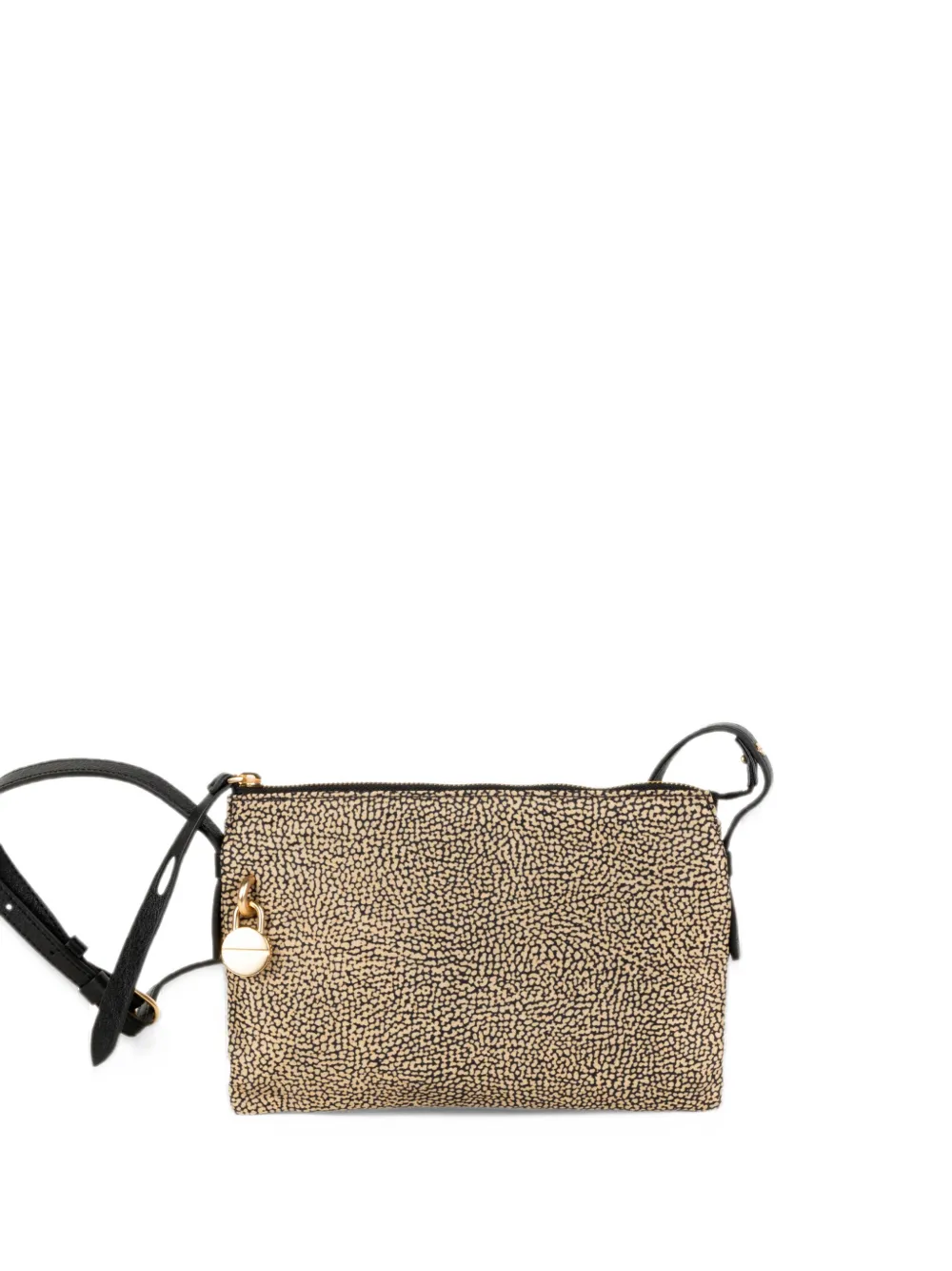 Borbonese OP-print leather-trim shoulder bag - Toni neutri
