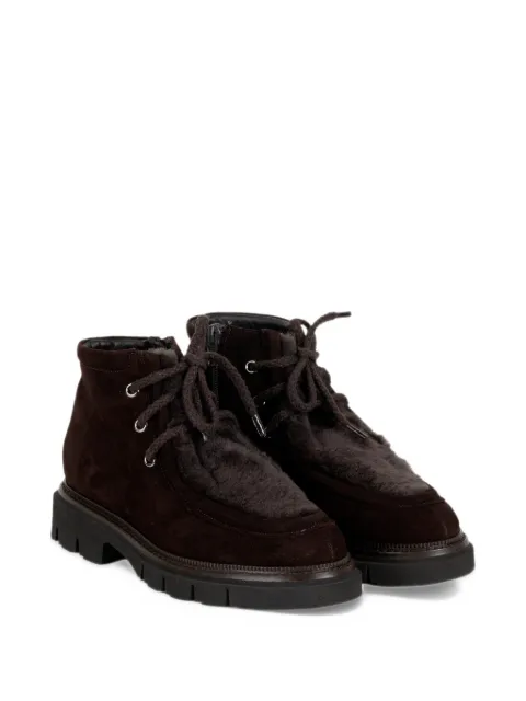 Luca Grossi shearling-trim lace-up boots