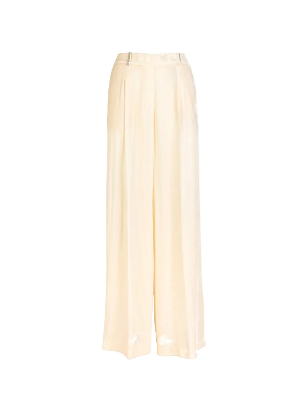 Peserico pleated satin-finish palazzo pants Beige