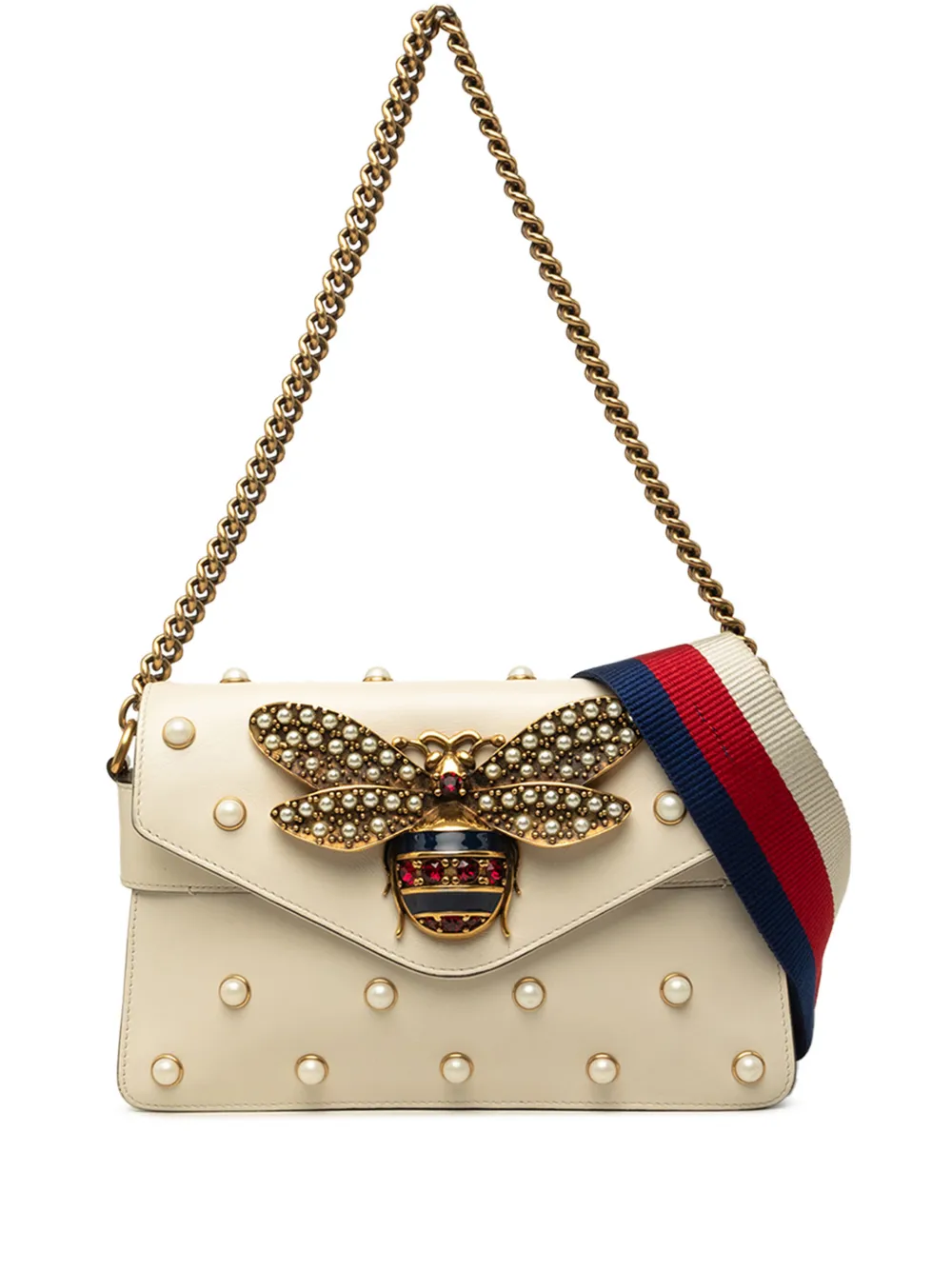 Gucci Pre-Owned 2016-2026 Mini Calfskin Queen Margaret Broadway satchel - Bianco