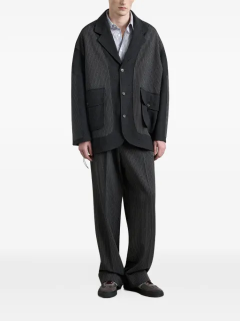 Antonio Marras patchwork pinstripe oversized jacket