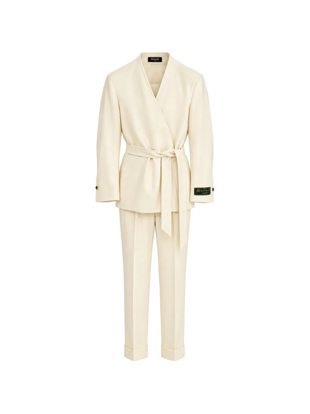 FRANZESE COLLECTION Bruce Lee cashmere kimono suit (set of two) - Bianco