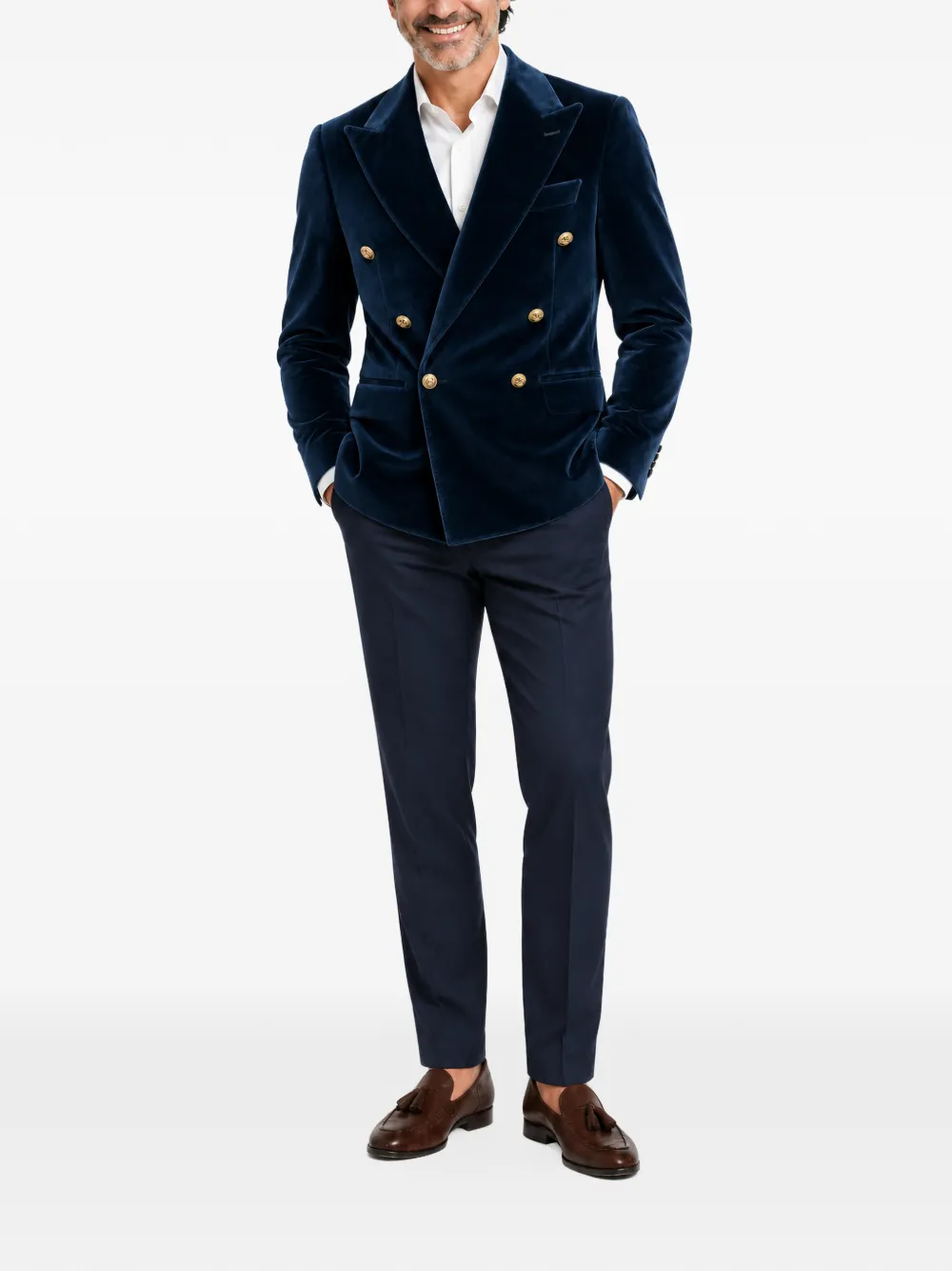 FRANZESE COLLECTION Oscar-Winning Red Carpet velvet suit jacket - Blu