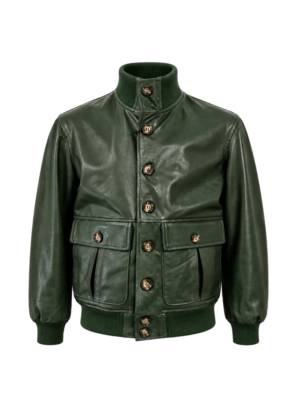 FRANZESE COLLECTION Rolls Royce leather bomber jacket - Vert FRANZESE COLLECTION Rolls Royce leather bomber jacket - Vert