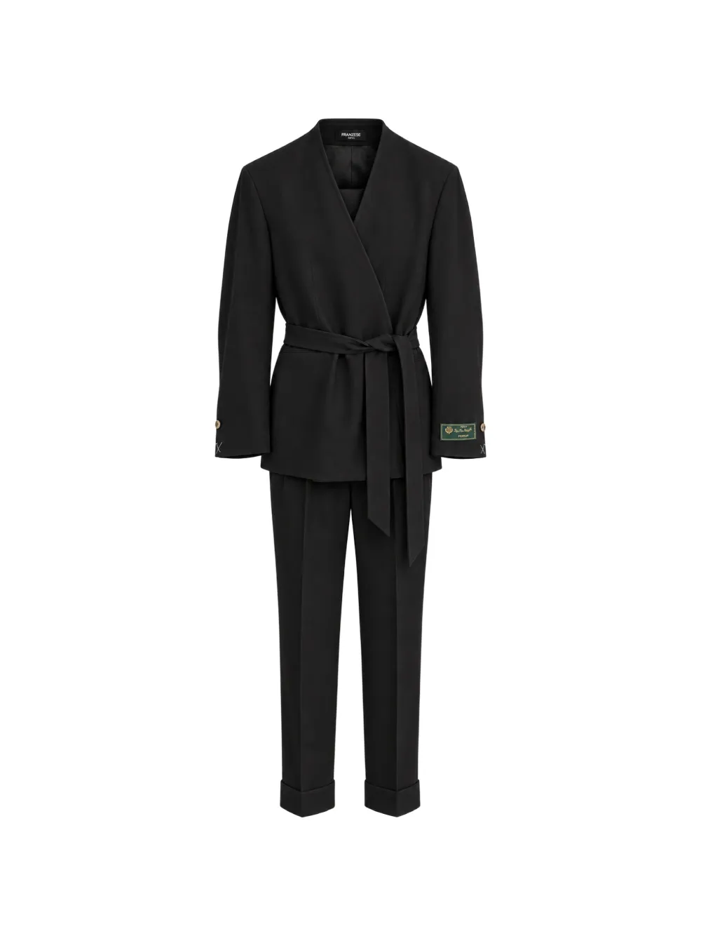 FRANZESE COLLECTION Bruce Lee kimono-style cashmere suit (set of two) - Nero