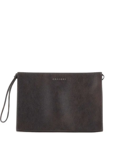 Orciani Midi Lagoon pebble-textured clutch bag