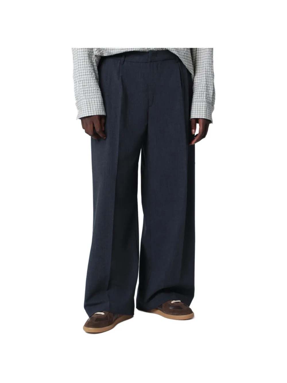 THESTROY pleated wide-leg trousers - Blu
