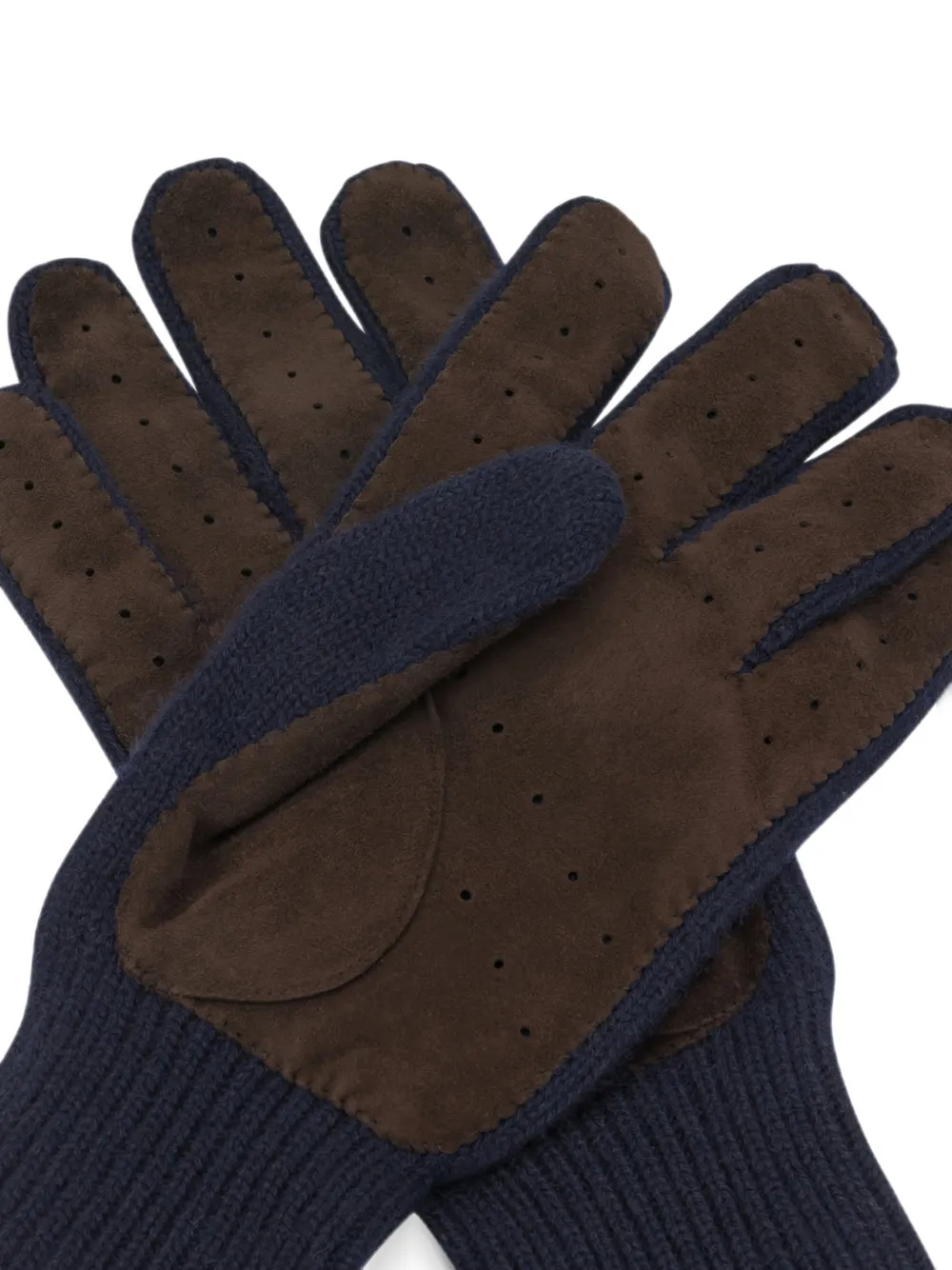 Brunello Cucinelli cashmere knit gloves Blauw