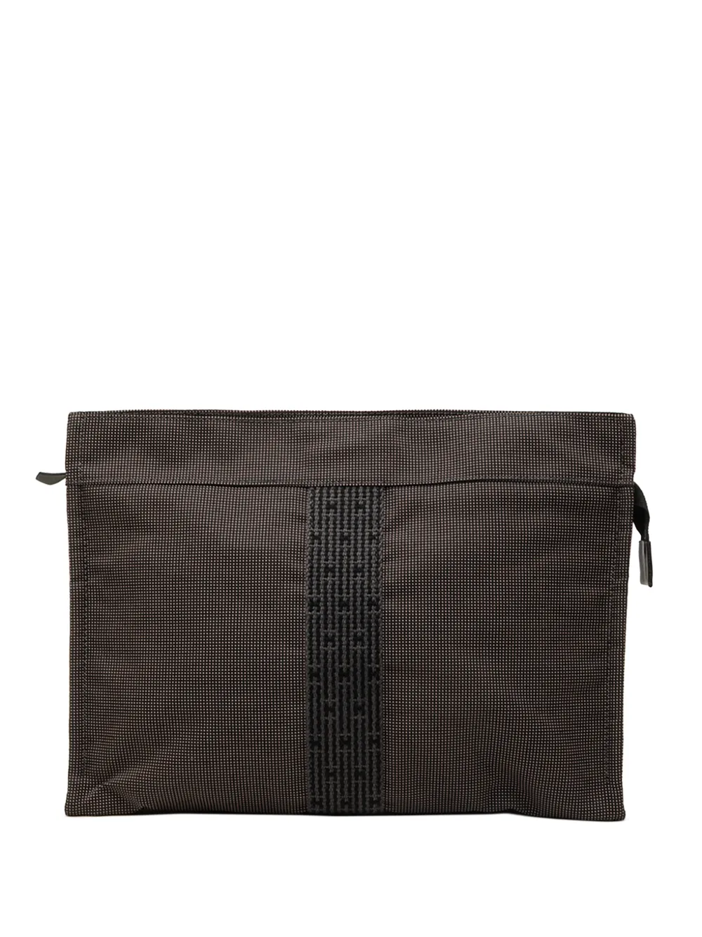 Hermès Pre-Owned 1900-2010 Canvas Herline clutch bag - Grigio