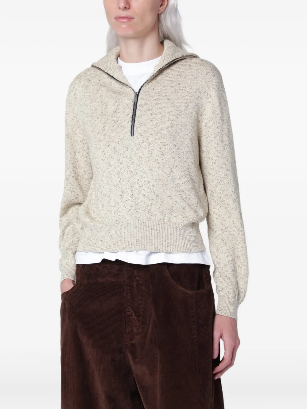 Cordera quarter-zip marl sweater - Tons neutres Cordera quarter-zip marl sweater - Tons neutres