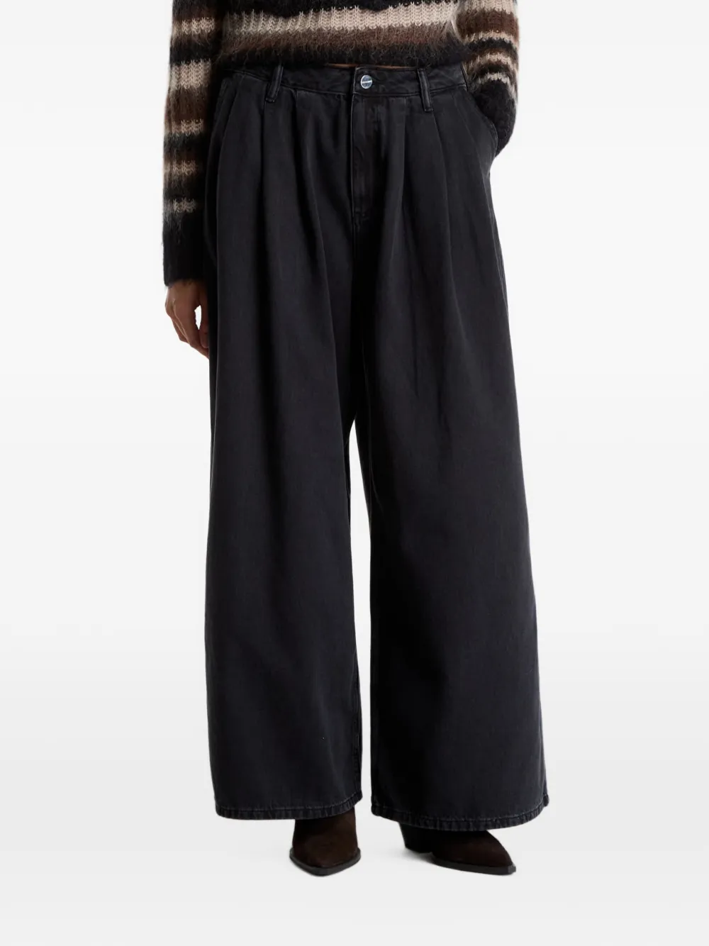 AllSaints Axis pleated wide-leg jeans - Nero