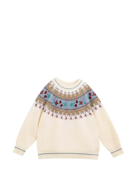 Sweet Cactus Nordic floral-embroidered sweater
