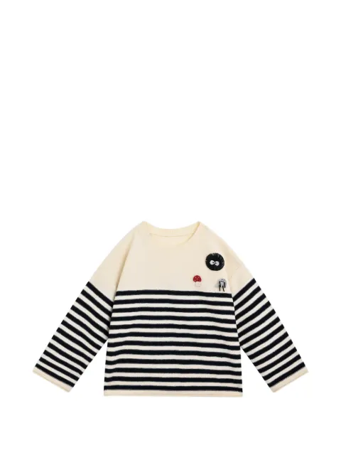 Sweet Cactus striped appliqué sweater