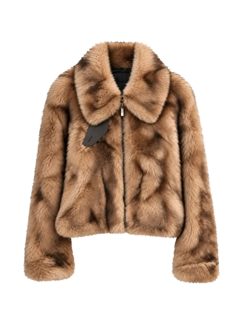 R2W zip-up lamb-fur jacket - Marrone