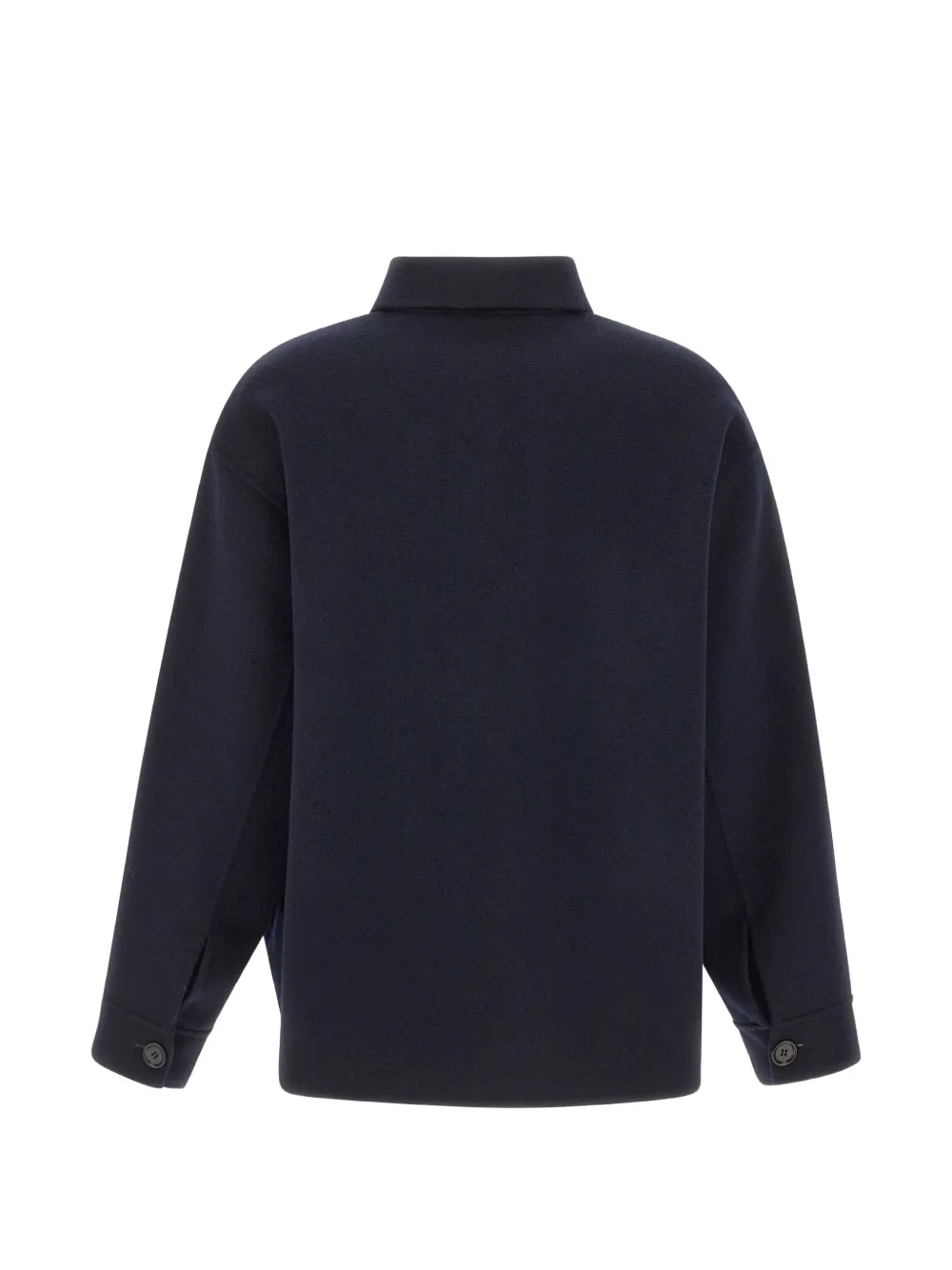 ASPESI button-up wool shirt jacket Blauw