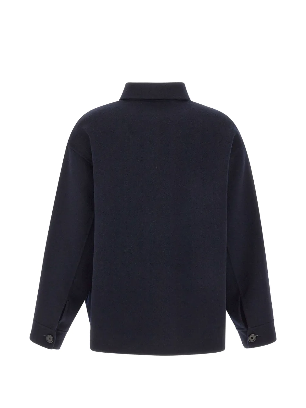 ASPESI button-up wool shirt jacket Blauw