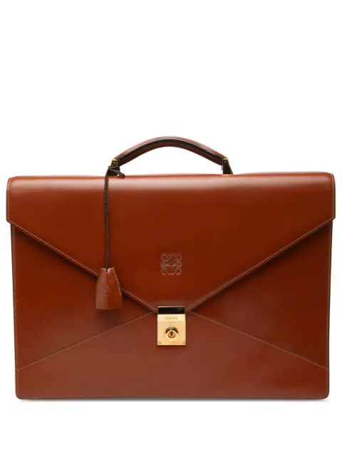 Loewe Pre-Owned 2000-2026 Leather Anagram business bag