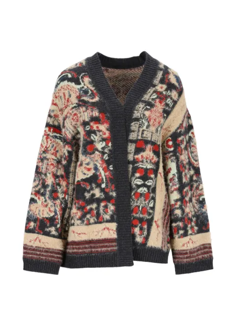 Hui Hui jacquard-knit oversized cardigan