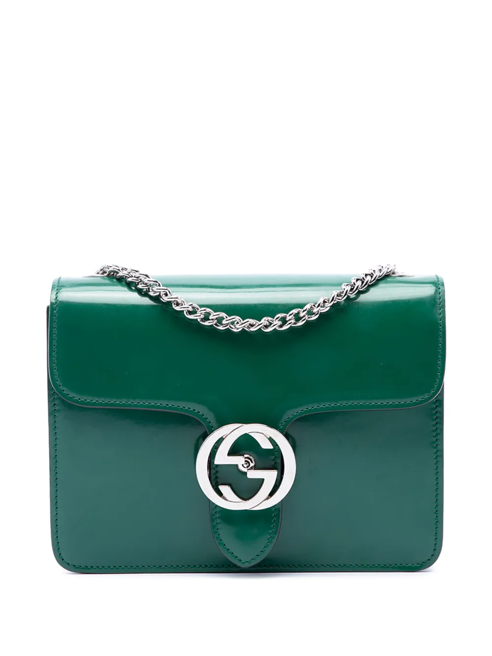 Gucci Pre-Owned 2016-2026 Small Patent Interlocking G crossbody bag - Verde