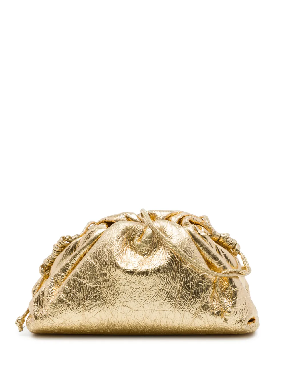 Bottega Veneta Pre-Owned 2012-2026 Metallic Crinkled Lambskin The Mini Pouch crossbody bag - Oro