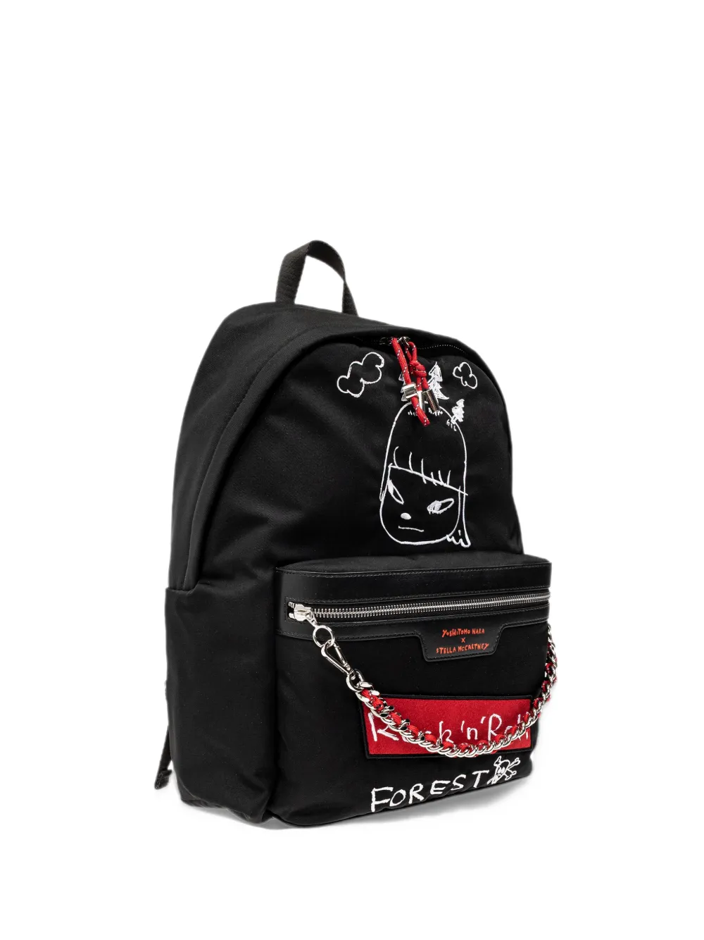 Stella McCartney x Yoshitomo Nara embroidered backpack - Nero