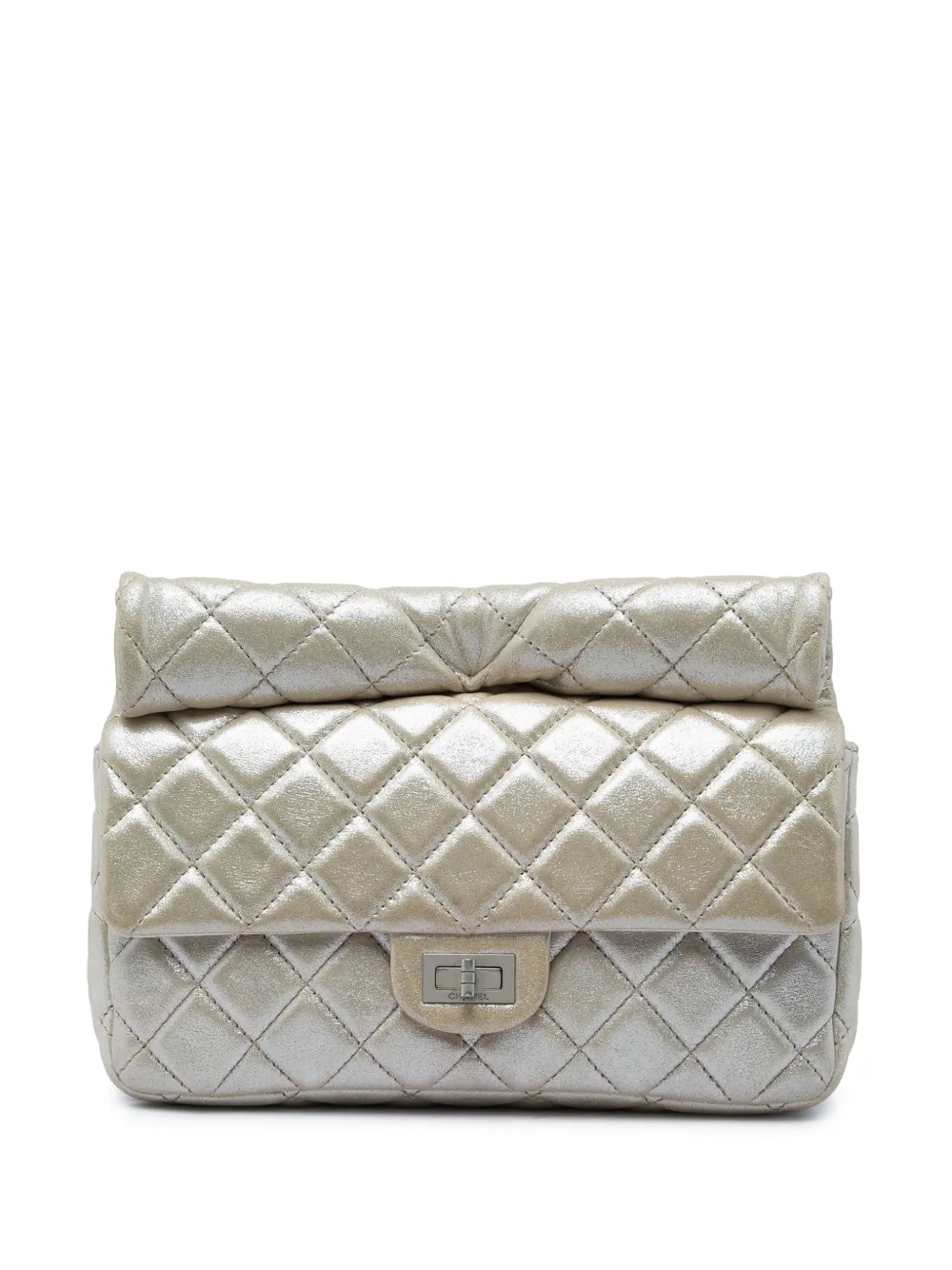 CHANEL Pre-Owned 2012 Quilted Metallic Lambskin Reissue 2.55 Roll clutch bag - Oro