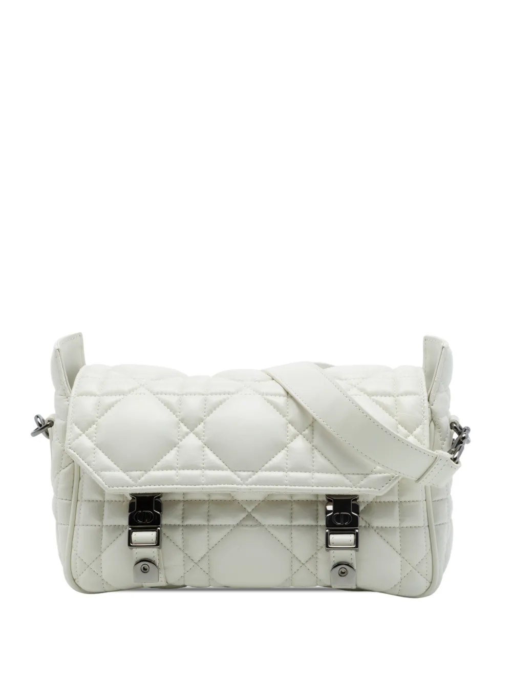 Christian Dior Pre-Owned 2022 Small Calfskin Macrocannage Diorcamp Messenger Bag crossbody bag - Bianco