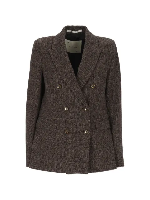 EMMA E GAIA double-breasted peak-lapel tweed blazer