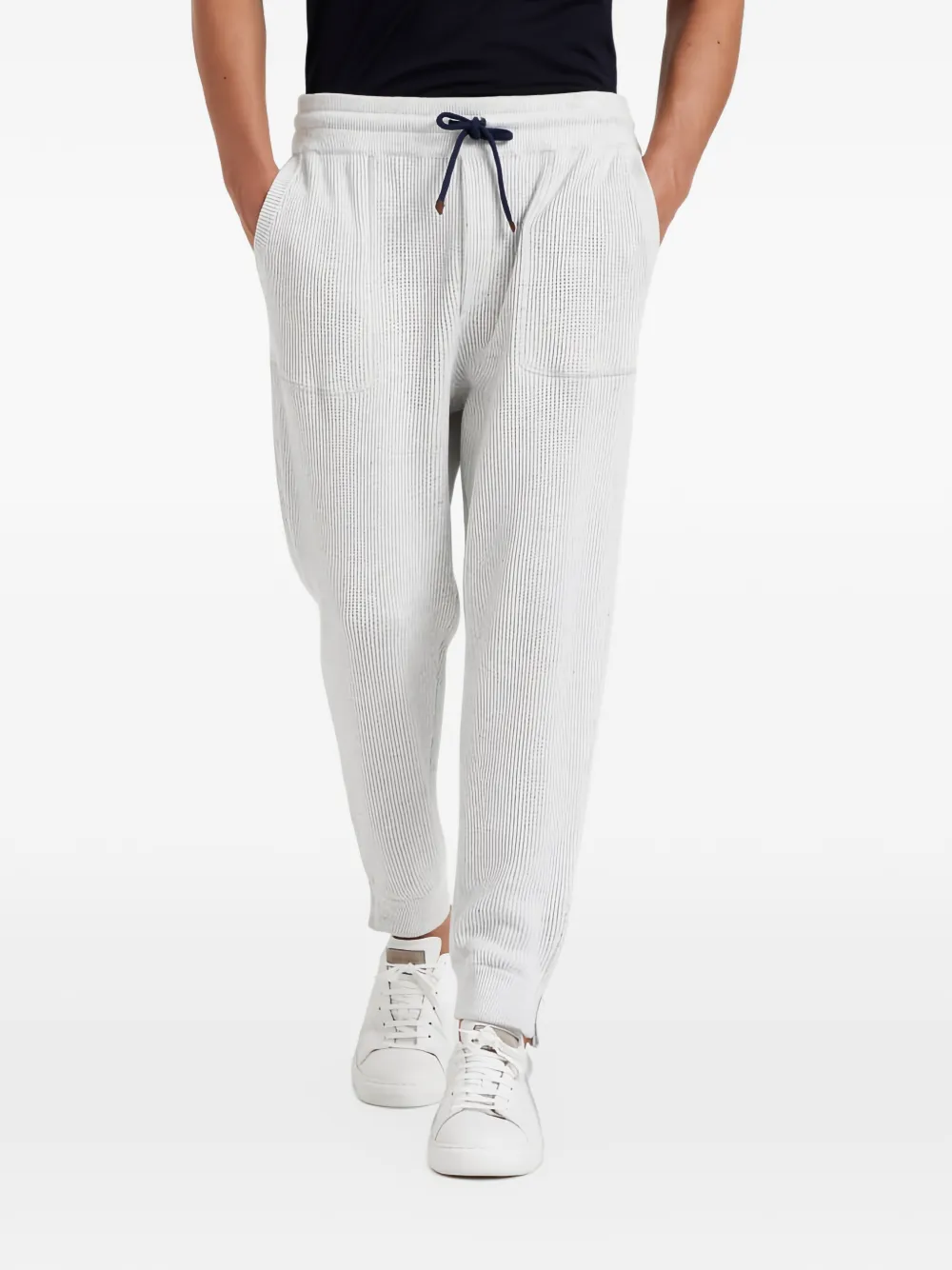 Brunello Cucinelli ribbed-knit track pants - Grigio