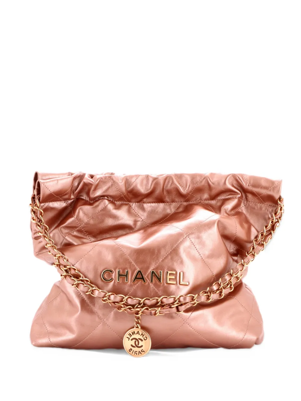 CHANEL Pre-Owned 22 Chain Quilted Calfskin Small hobo bag - Effetto metallizzato