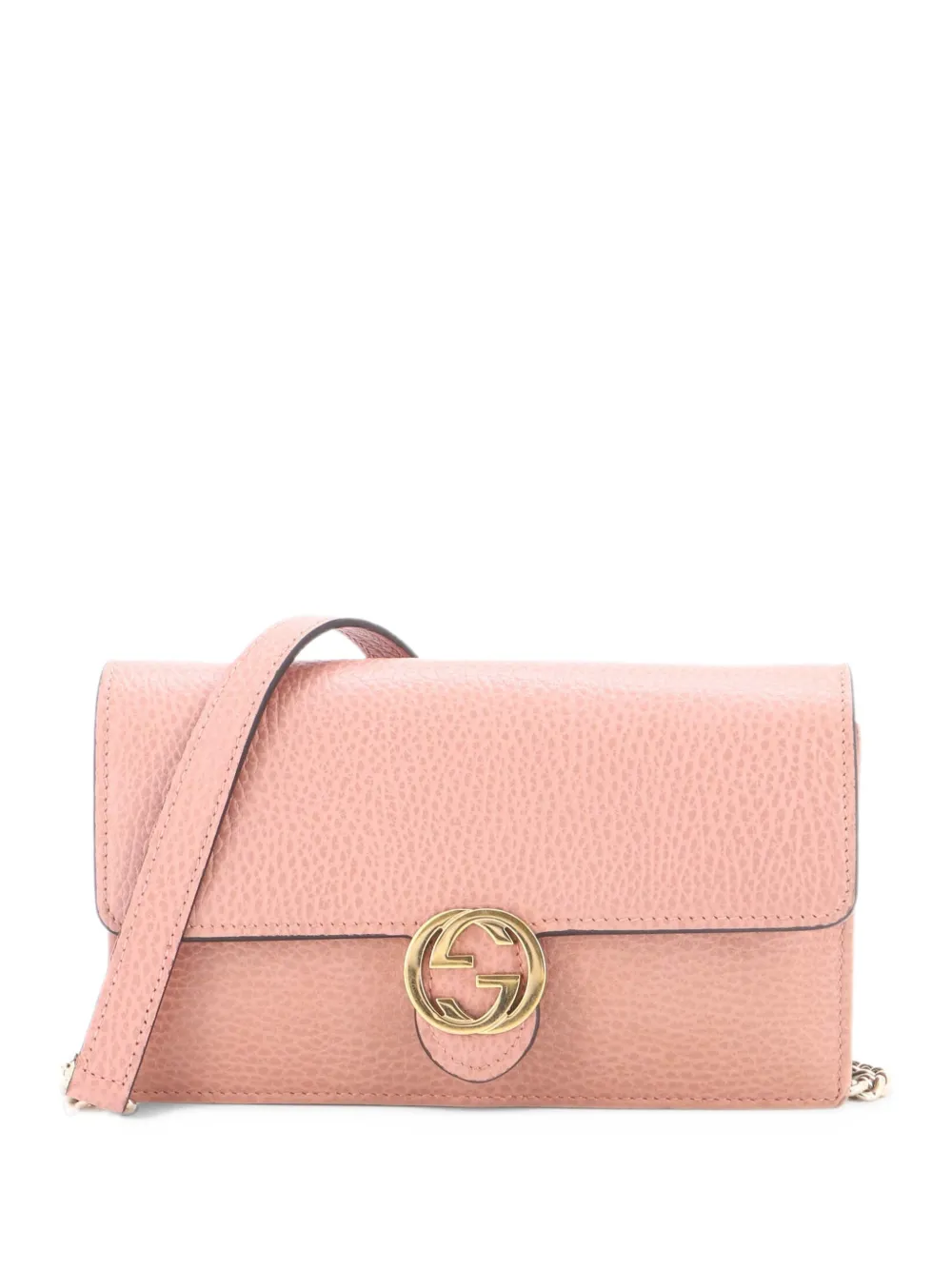 Gucci Pre-Owned Interlocking Wallet on Chain Leather crossbody bag - Rosa