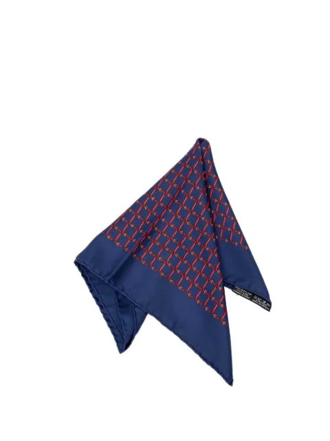 Hermès Pre-Owned 1990-2010 Straps Print Silk Pocket Square Scarf scarves