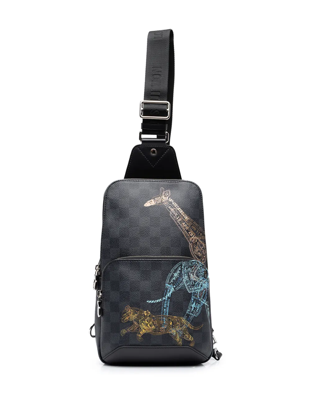 Louis Vuitton Pre-Owned 2021-2026 Limited Edition Damier Graphite Wild Animals Avenue Sling crossbody bag - Nero