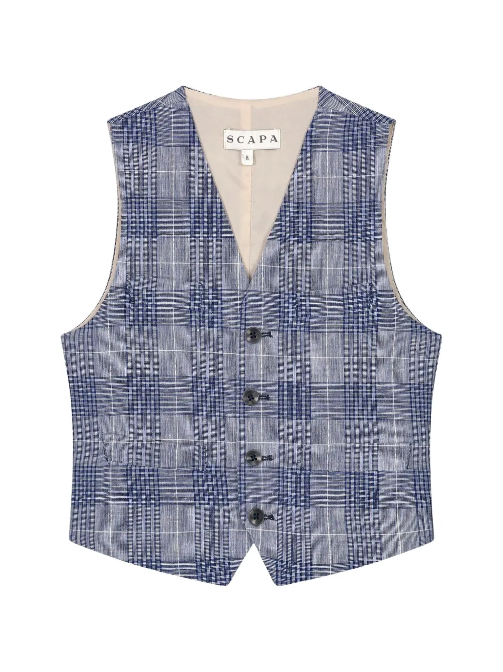 Scapa check-pattern waistcoat - Bleu Scapa check-pattern waistcoat - Bleu