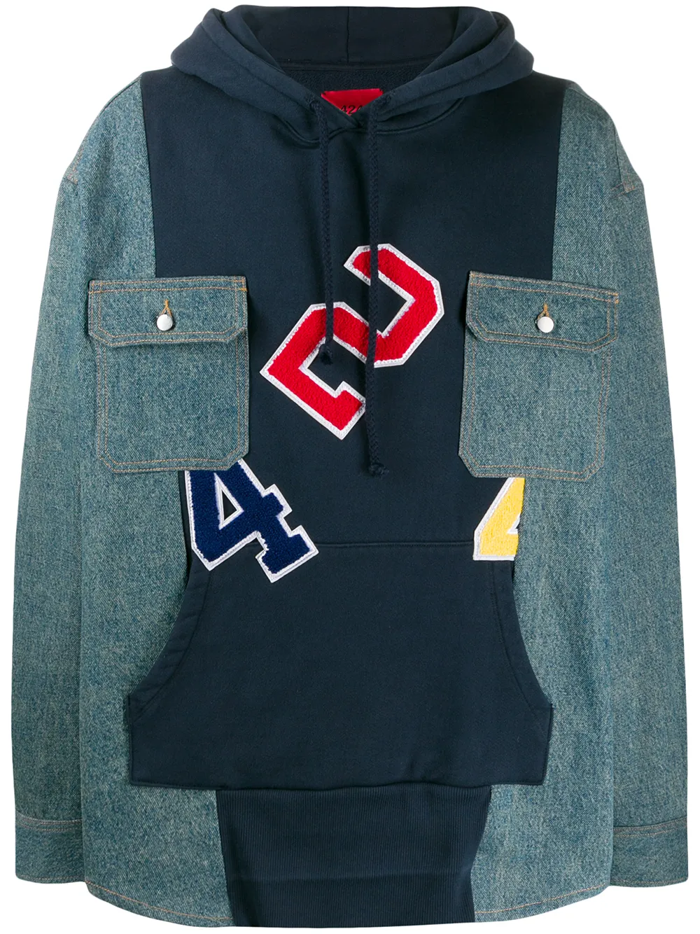 424 color block hoodie