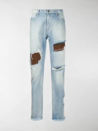 ripped straight leg jeans