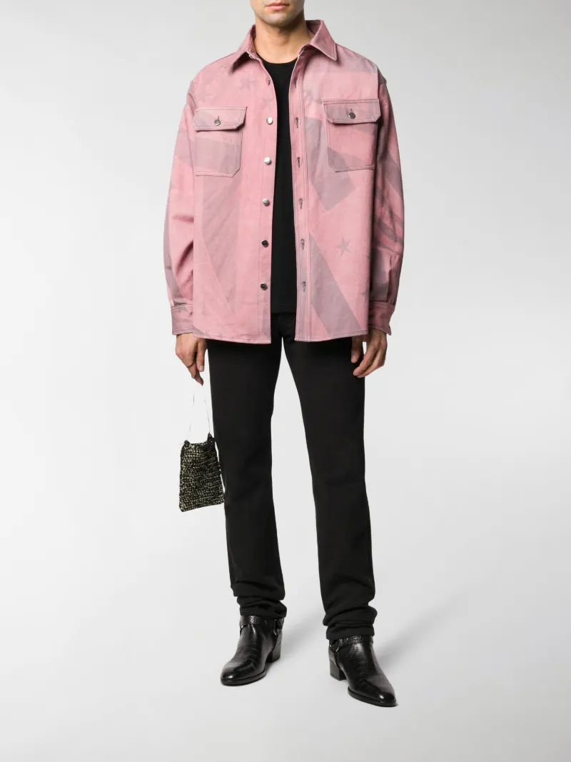 pink denim jacket for men