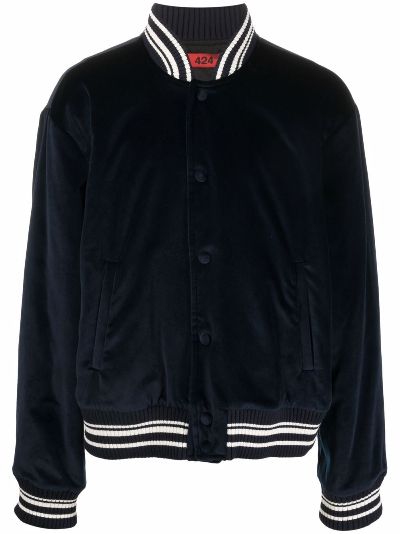 bomber jacket striped collar