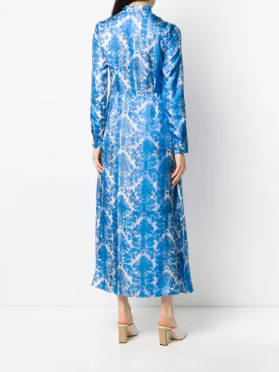silk print shirt dress