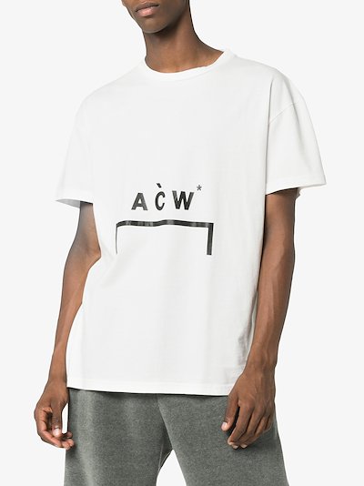 A Cold Wall Bracket Logo Printed Cotton T Shirt Browns A Cold Wall Bracket Logo Printed Cotton T Shirt Browns