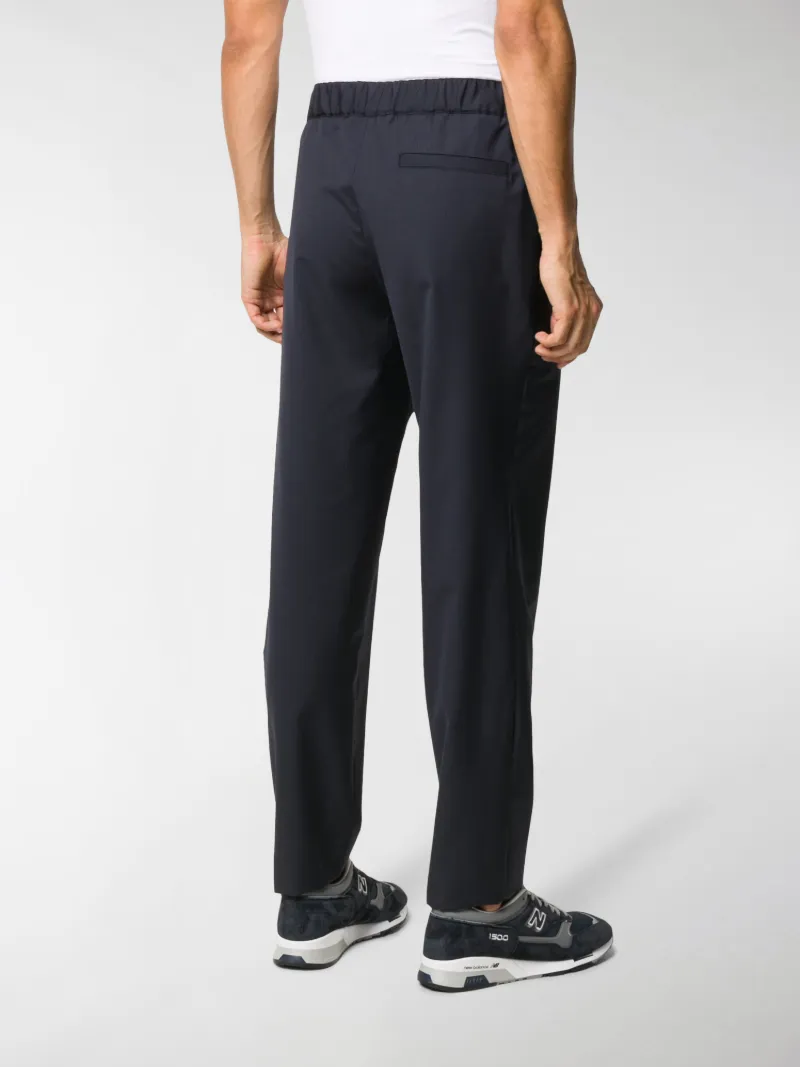 straight leg striped trousers