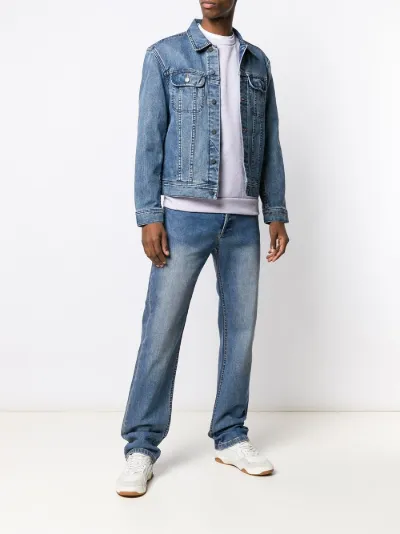 A.P.C. faded slim bootcut jeans blue 