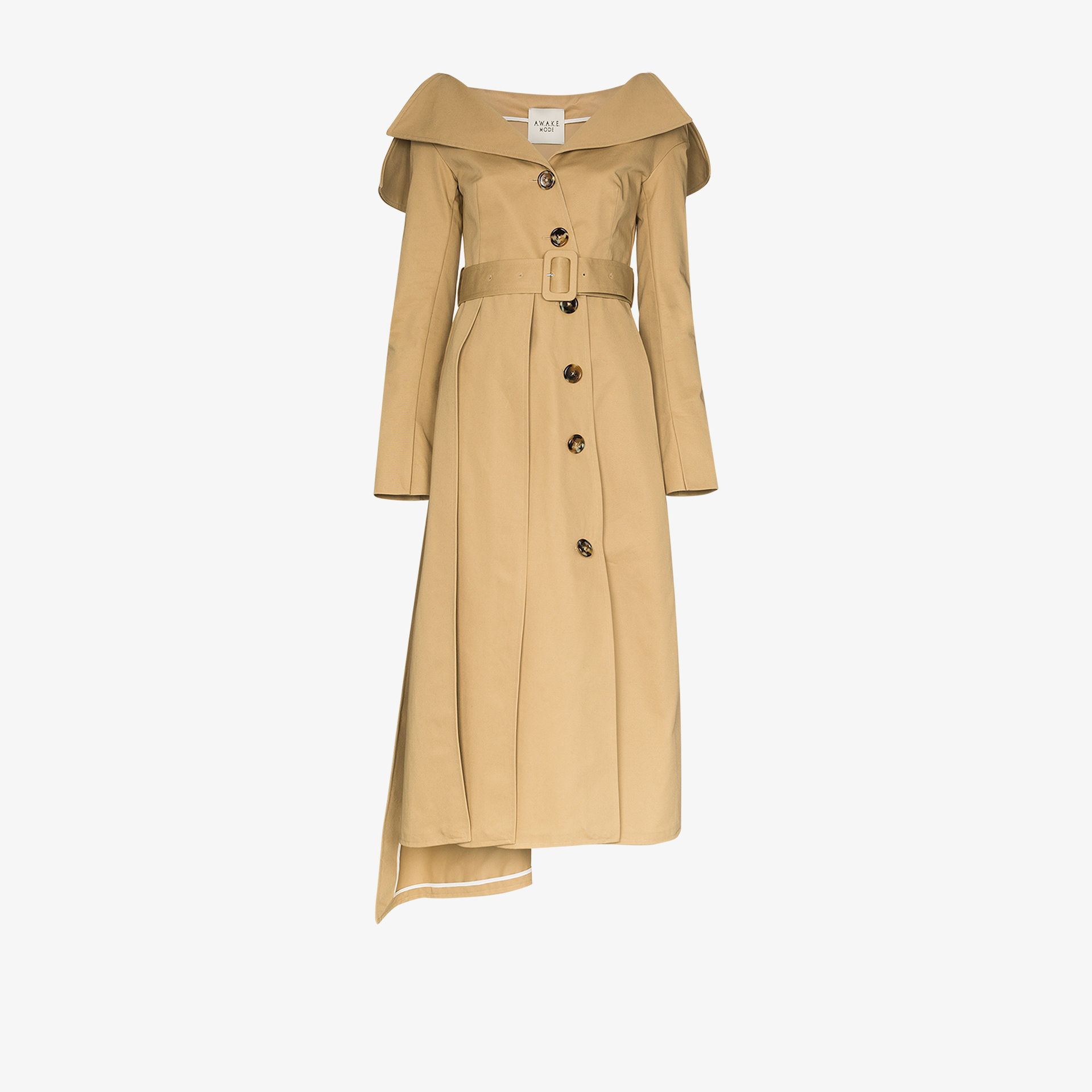 off the shoulder trench coat dress